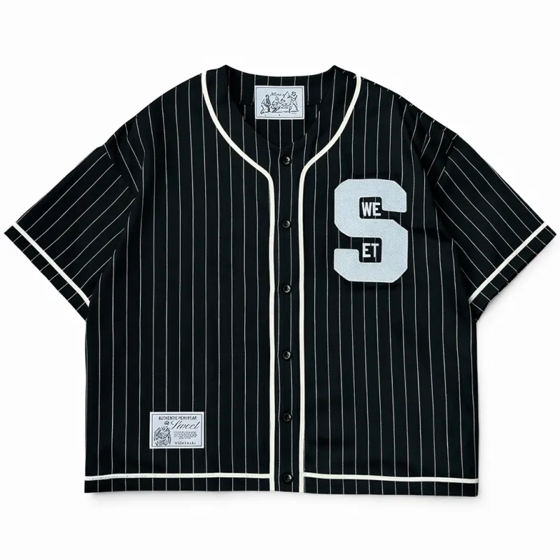 SWEET PINSTRIPE JERSEY - BLACK made by Sweet Hat Co