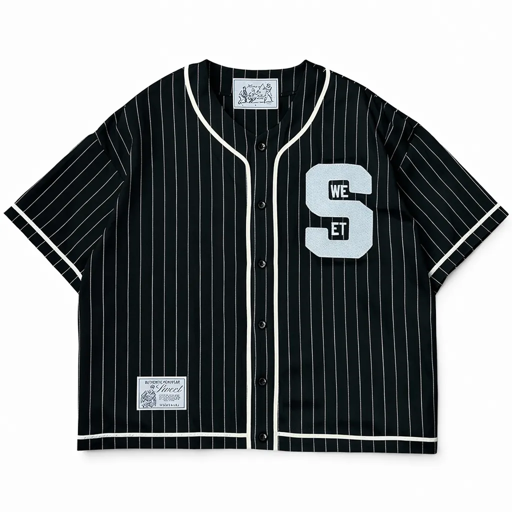SWEET PINSTRIPE JERSEY - BLACK sold by Sweet Hat Co