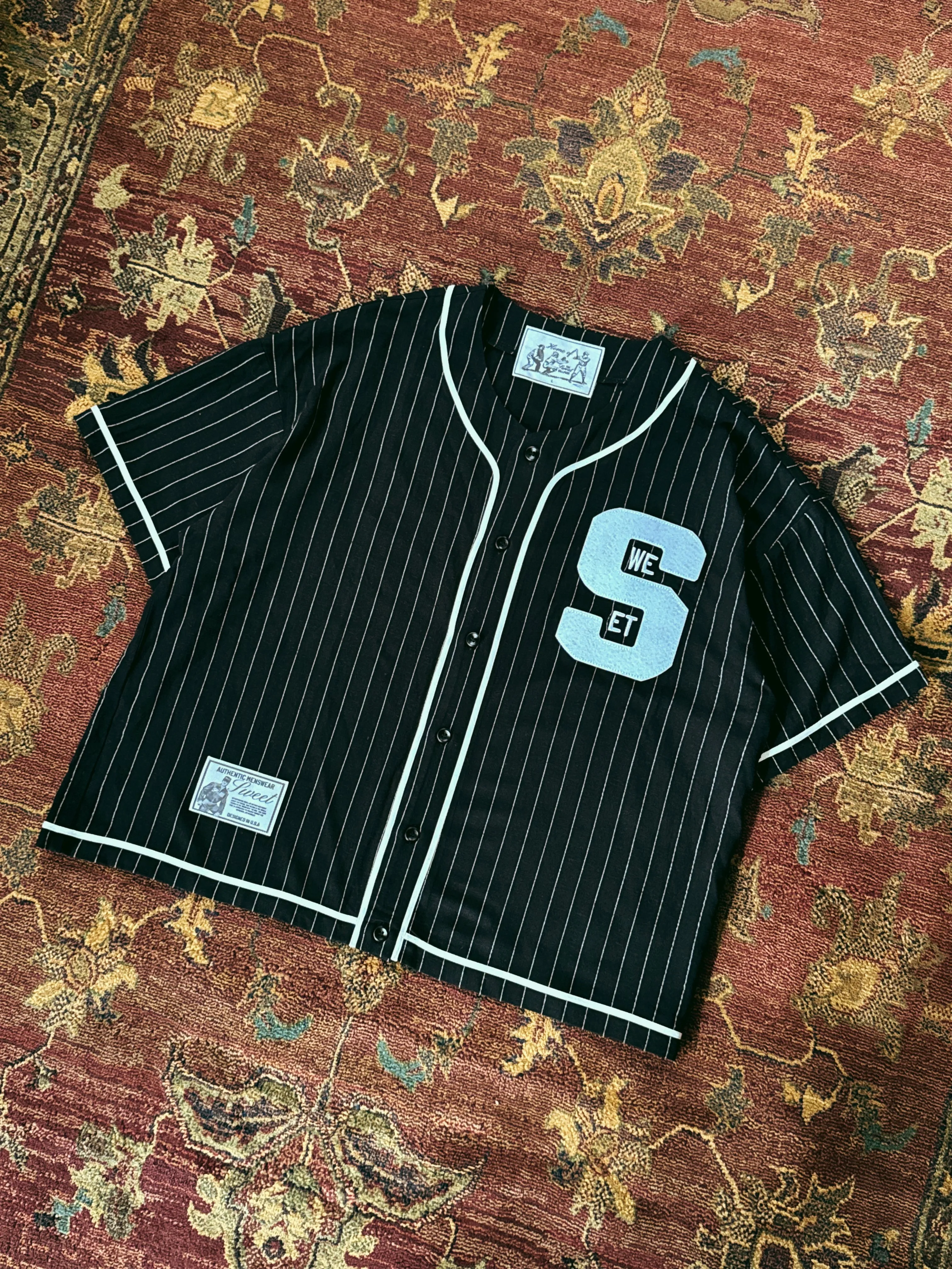 SWEET PINSTRIPE JERSEY - BLACK sold by Sweet Hat Co product image thumbnail 2
