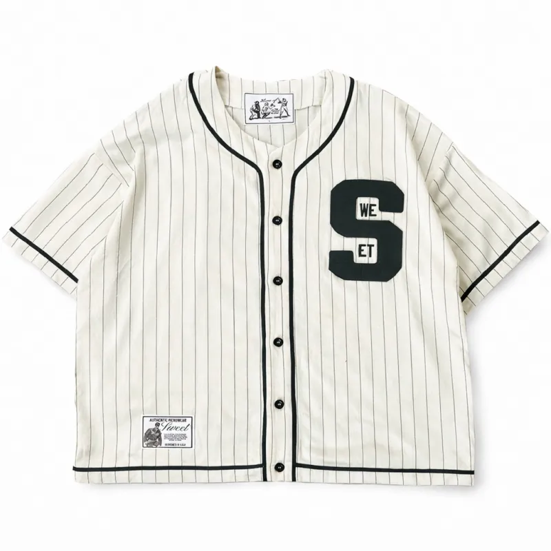 SWEET PINSTRIPE JERSEY - WHITE made by Sweet Hat Co
