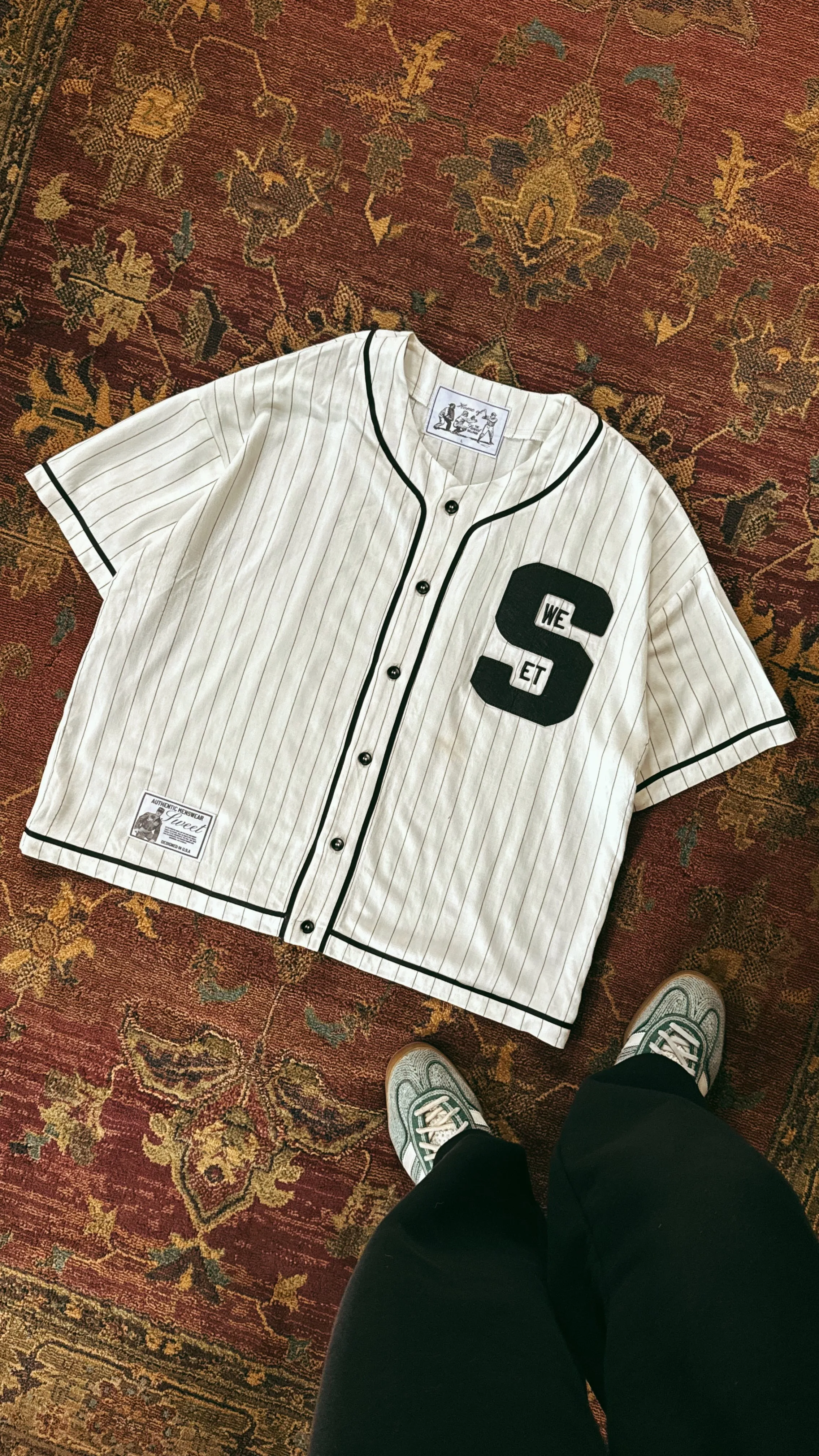SWEET PINSTRIPE JERSEY - WHITE sold by Sweet Hat Co product image thumbnail 5