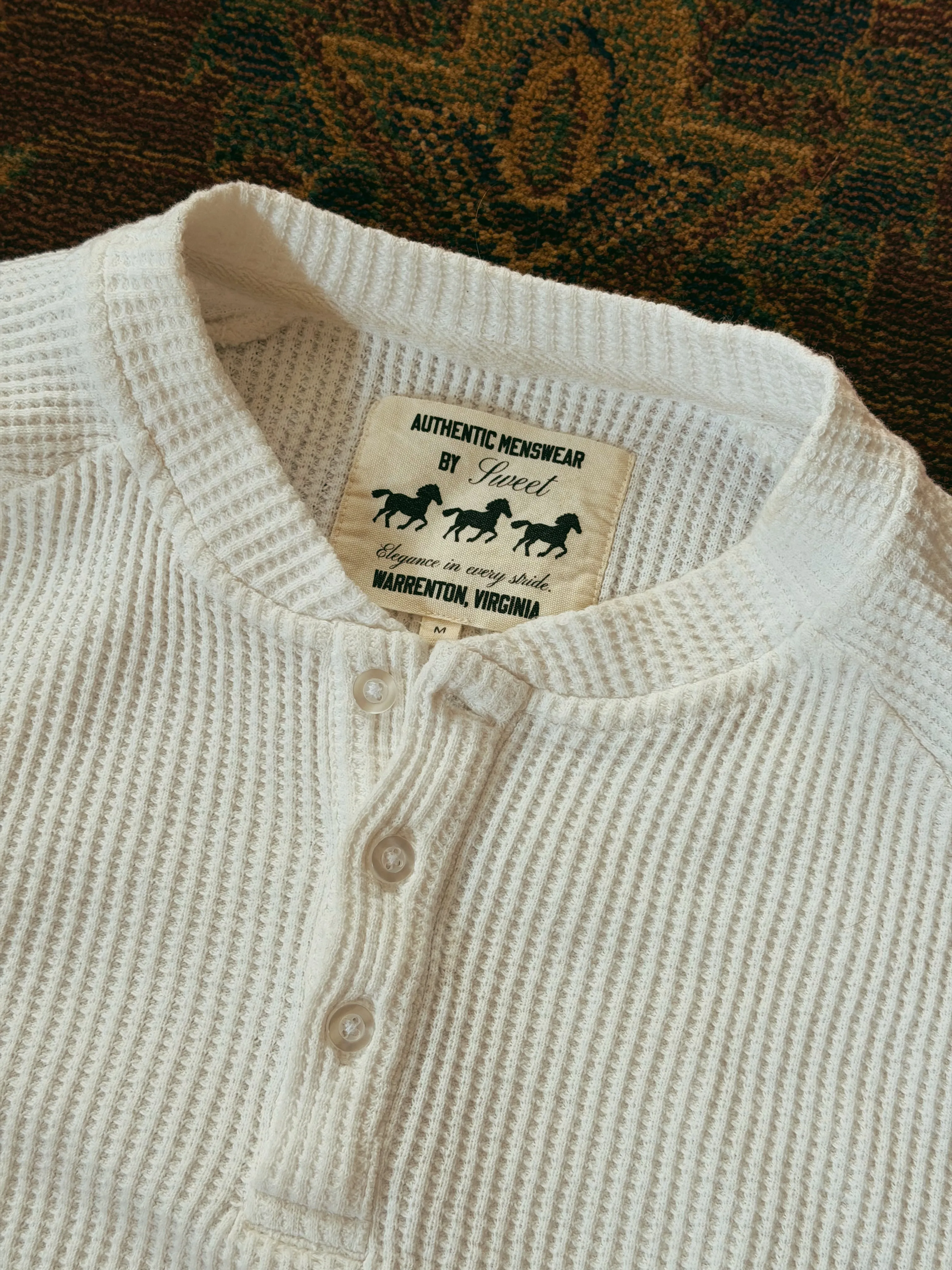 SWEET WAFFLE KNIT HENLEY sold by Sweet Hat Co product image thumbnail 3