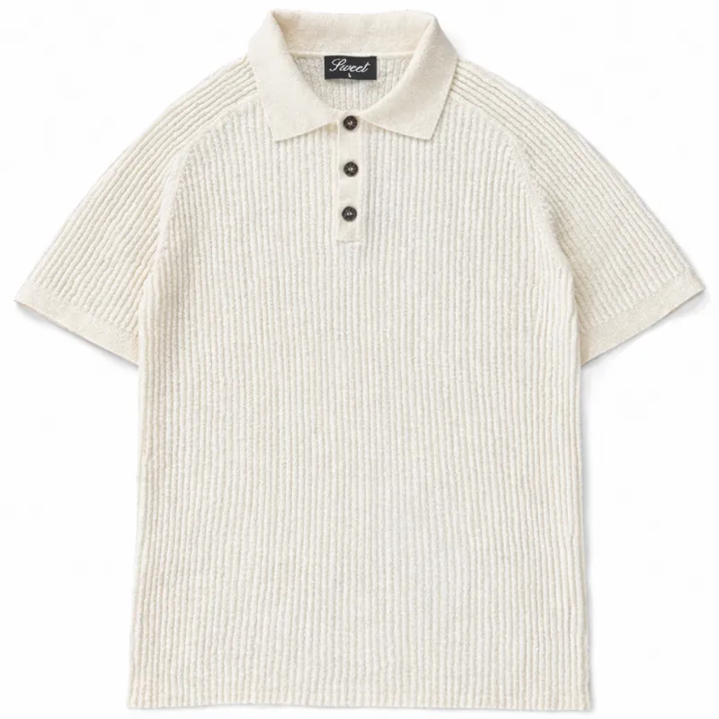 SWEET OFF-WHITE RIBBED POLO made by Sweet Hat Co