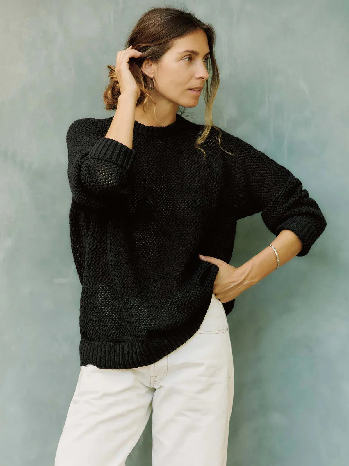 Cascabel Open Weave Sweater - Black sold by Free Agency product image thumbnail 3