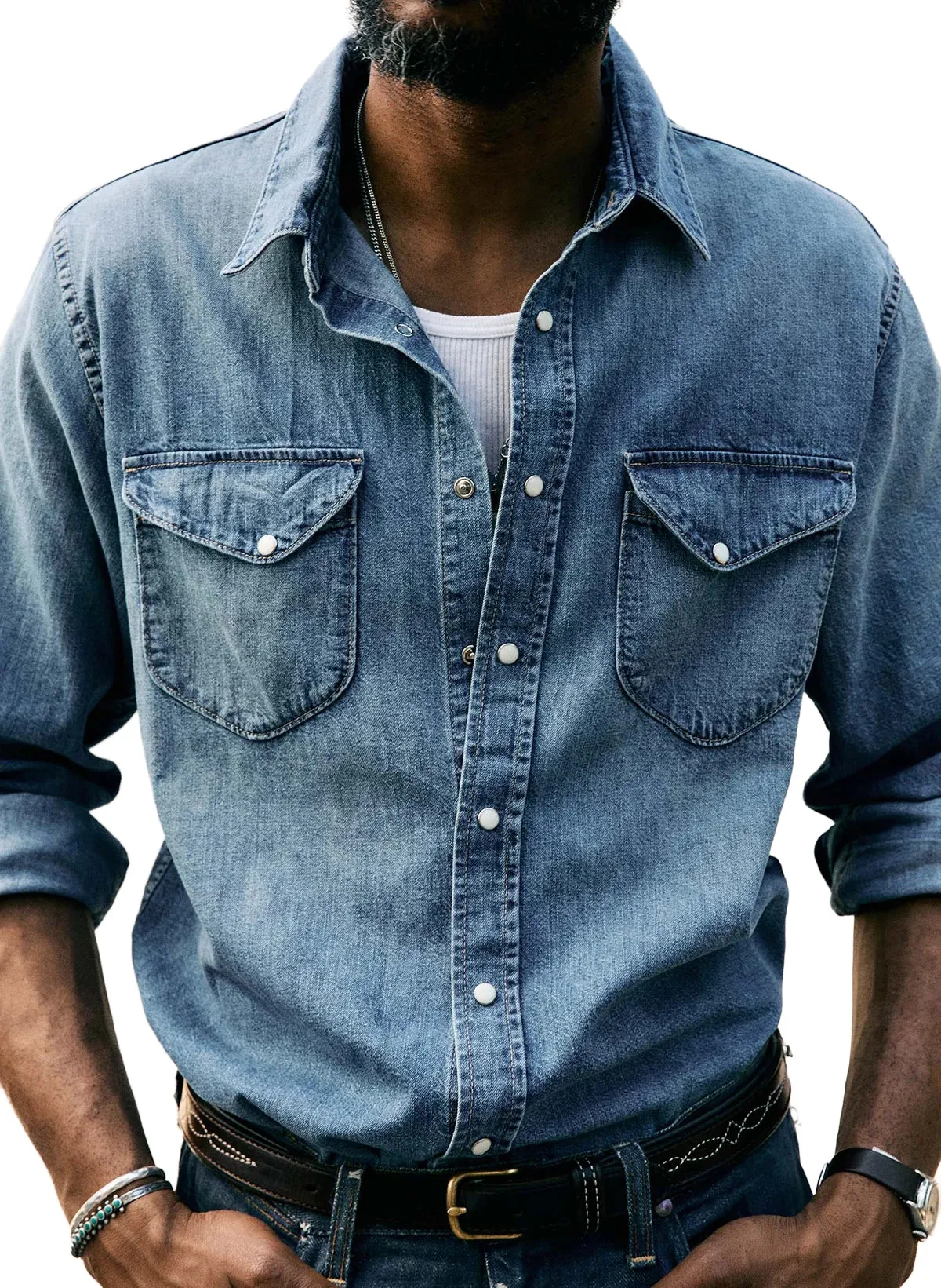 Hayes Washed Pearl Snap sold by Free Agency product image thumbnail 2
