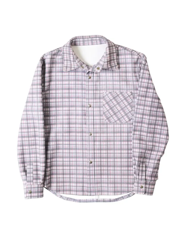 Leather Tartan Shirt - Light Grey made by Free Agency