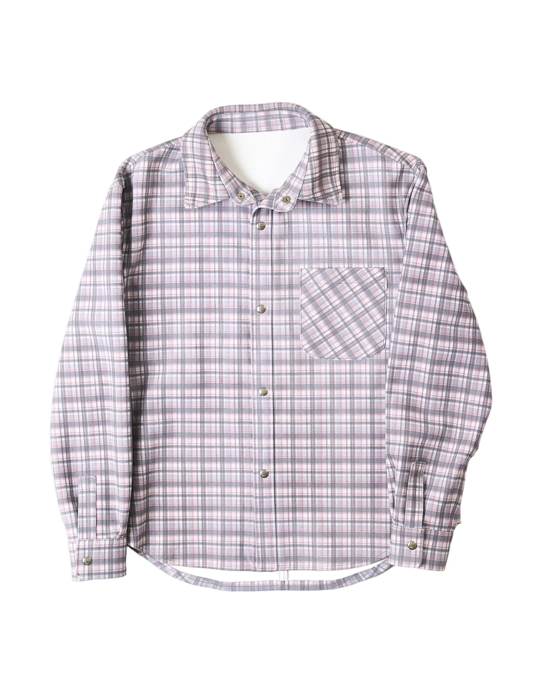 Leather Tartan Shirt - Light Grey sold by Free Agency
