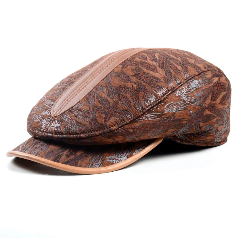 Sutton Genuine Leather Flat Cap made by Ghelter