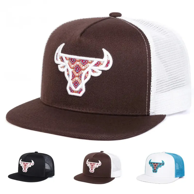 Bull Head Trucker Snapback Cap made by Ghelter