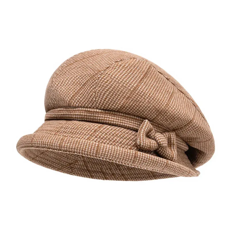 Charlotte Women Vintage Bow Plaid Beret sold by Ghelter product image thumbnail 5