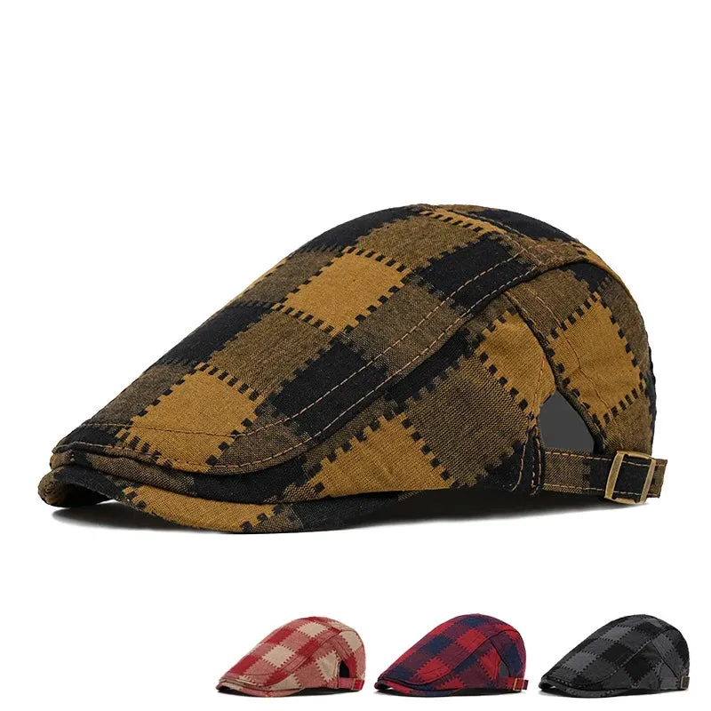 Falkland Retro Plaid Flat Cap made by Ghelter