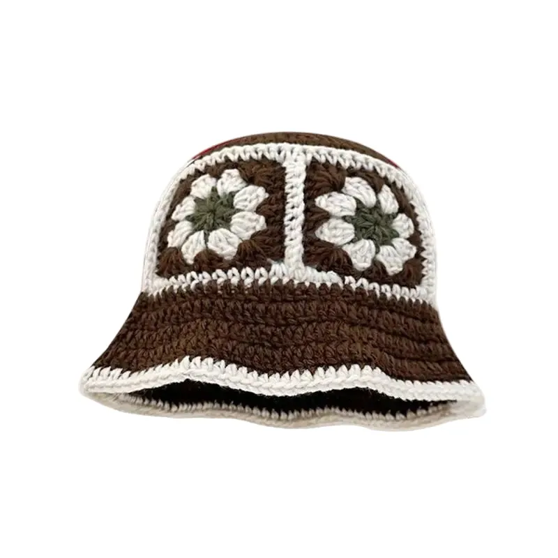 The Blossom Knitted Cotton Crochet Bucket Hat made by Ghelter