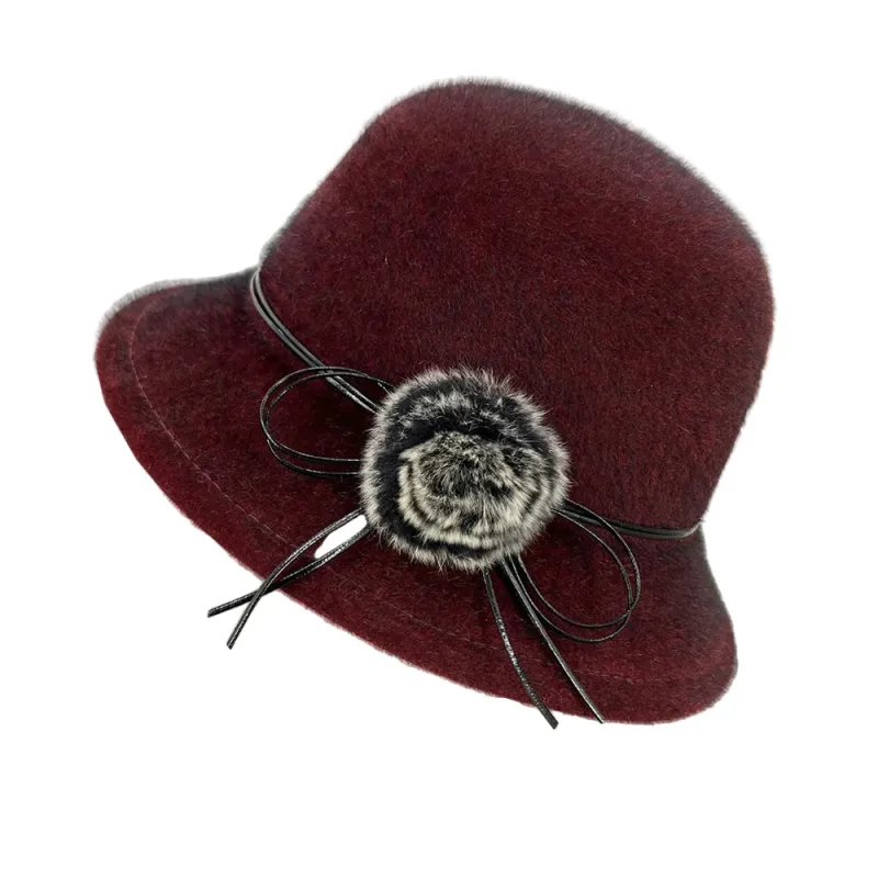 Deneuve Women Winter Wool Bowler Hat made by Ghelter