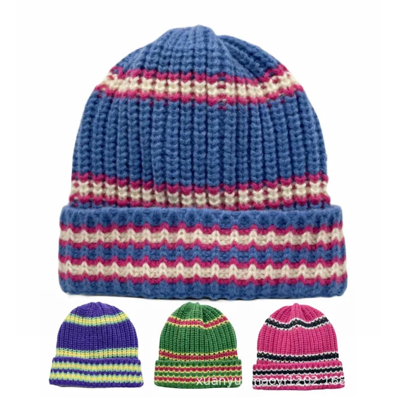 Fremont Winter Striped Knitted Beanie made by Ghelter