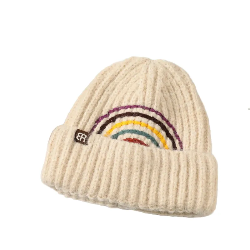 The Rainbow Winter Knitted Beanie made by Ghelter
