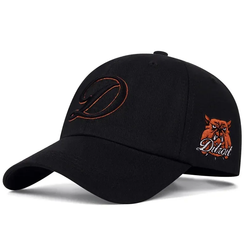 Detroit Bulldog Black Baseball Cap made by Ghelter