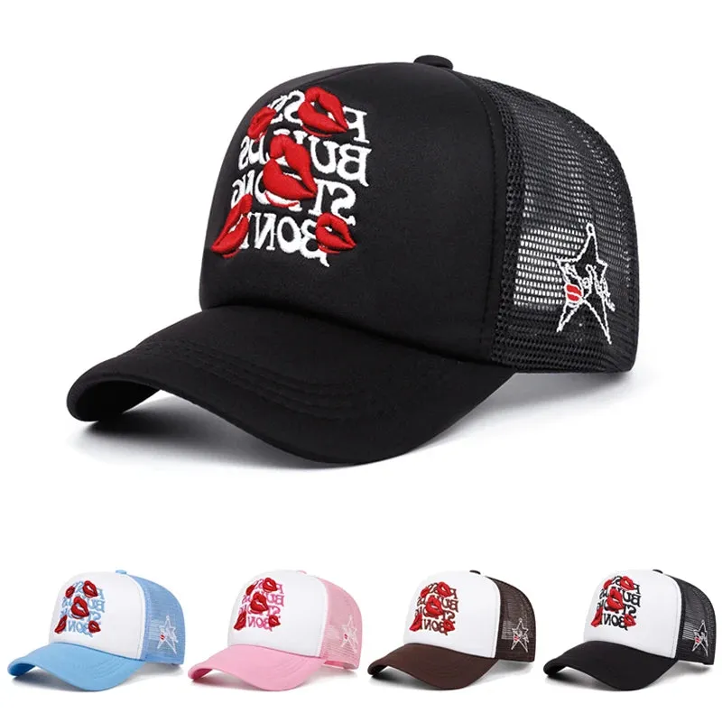 Lipstick Star Cotton Trucker Cap made by Ghelter