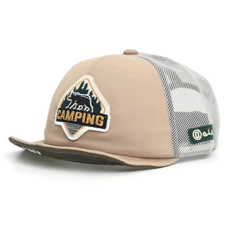 The Camping Oversize Trucker Baseball Cap made by Ghelter