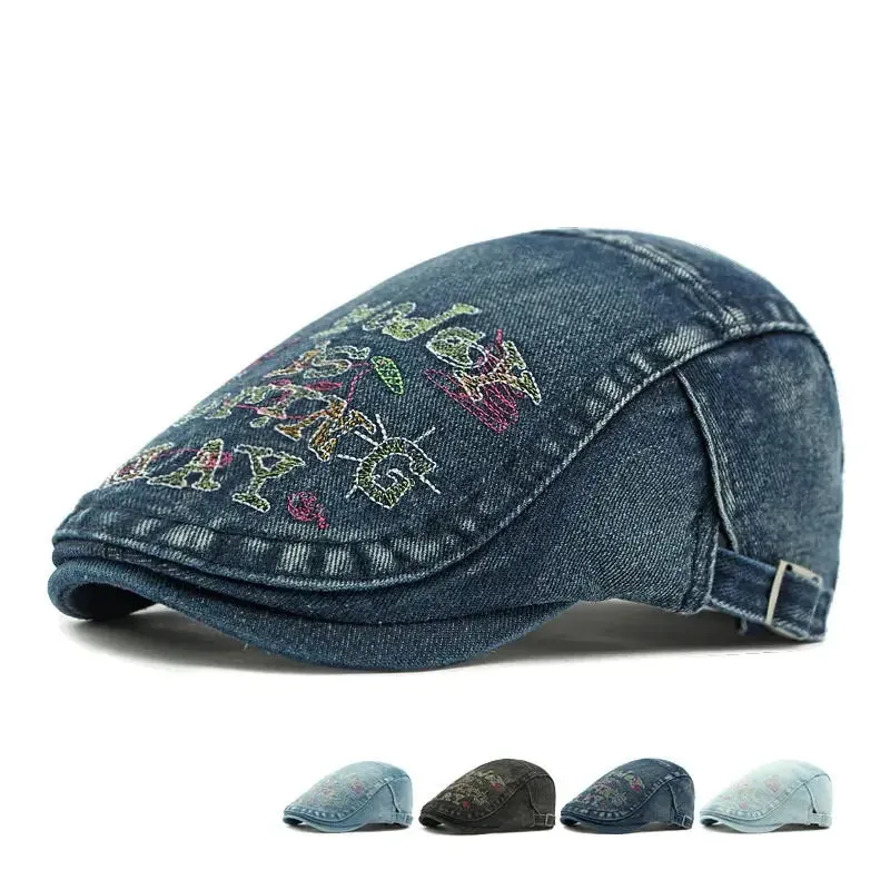 Today is Boring Day Denim Flat Cap made by Ghelter