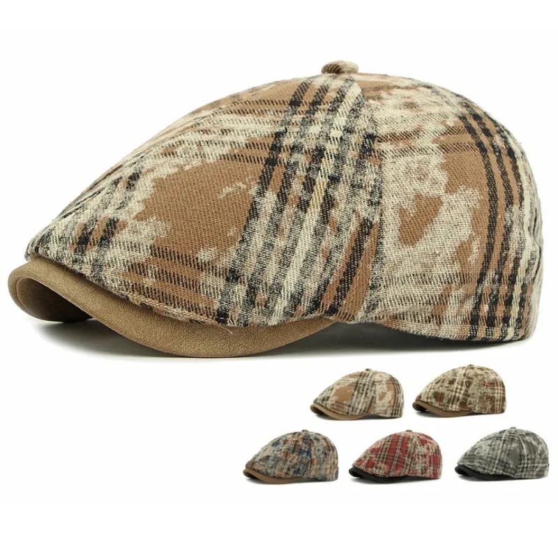 Charlestown Stained Tartan Gatsby Cap made by Ghelter