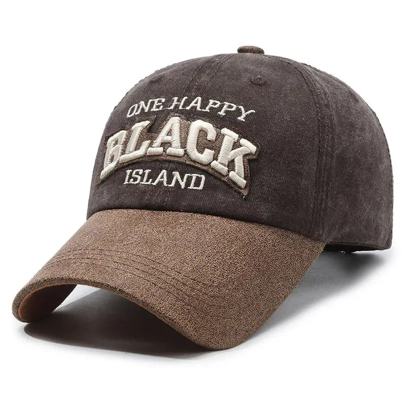 Black Island Washed Cotton Baseball Cap made by Ghelter