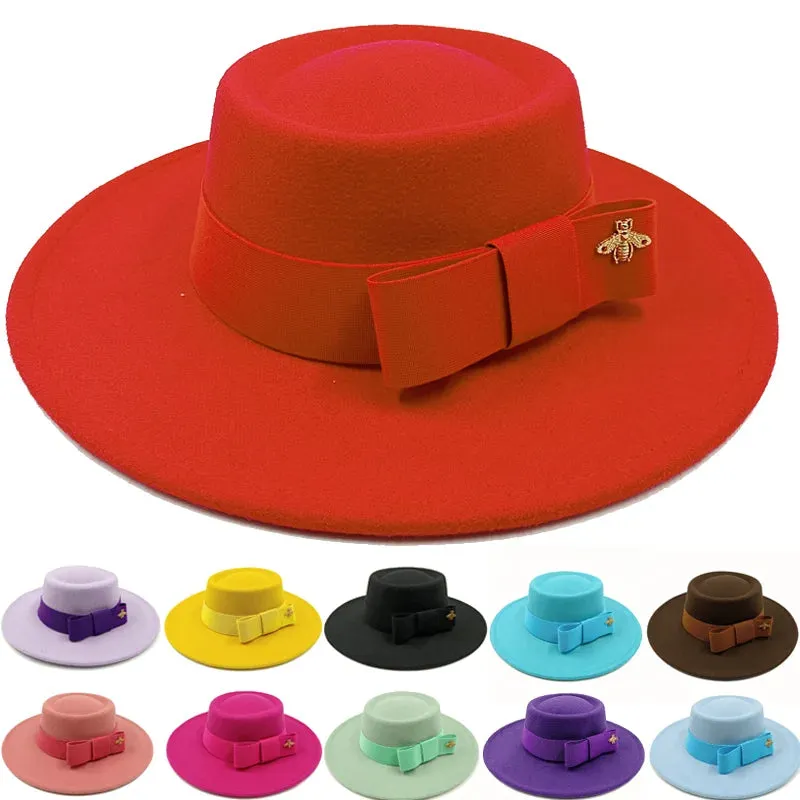 Firefly Ribbon Boater Porkpie Hat made by Ghelter