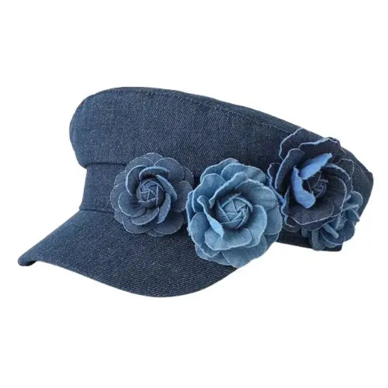 Blue Roses Denim Sailor Cap made by Ghelter