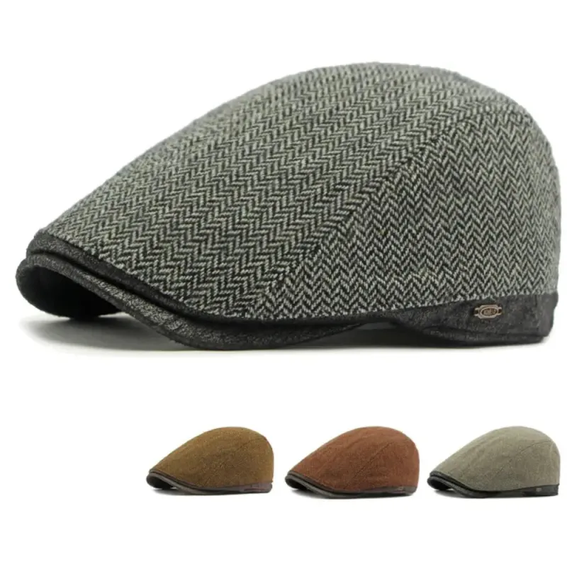 Leyton Herringbone Flat Cap made by Ghelter