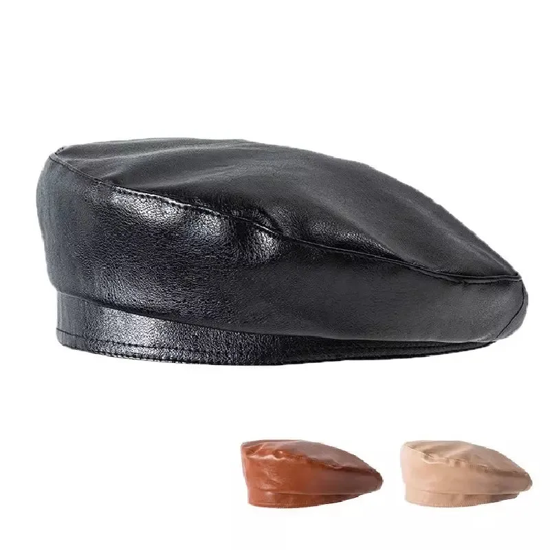 Crupet Vintage Leather Beret made by Ghelter