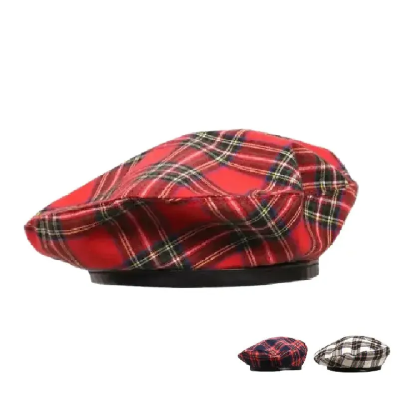 Glasgow Vintage Scottish Tartan Beret made by Ghelter