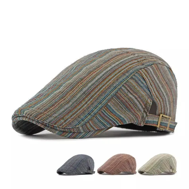 Canterbury Vintage Striped Flat Cap made by Ghelter