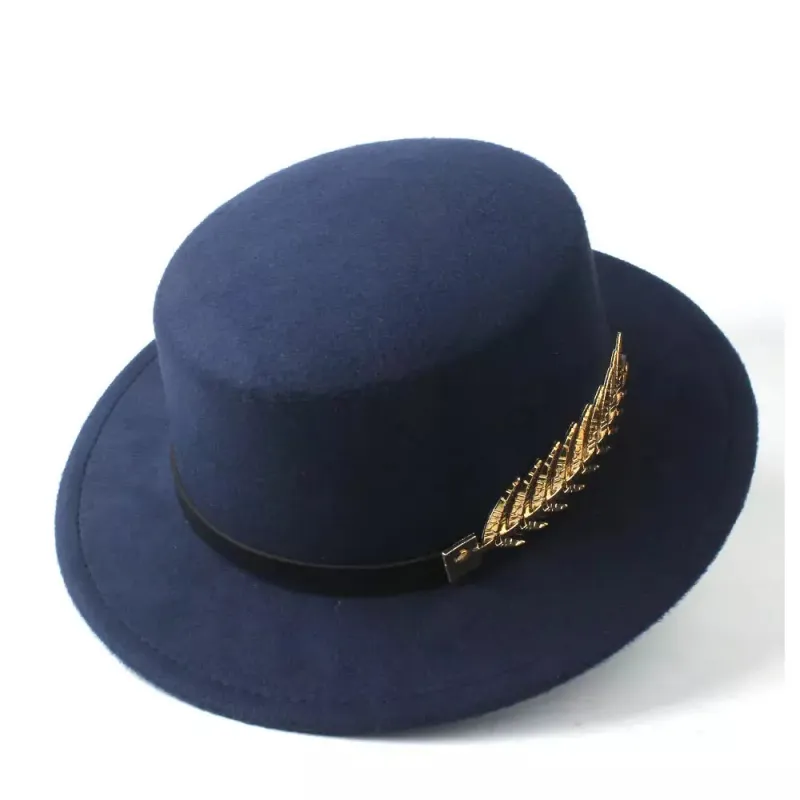 Golden Feather Classic Boater Hat made by Ghelter