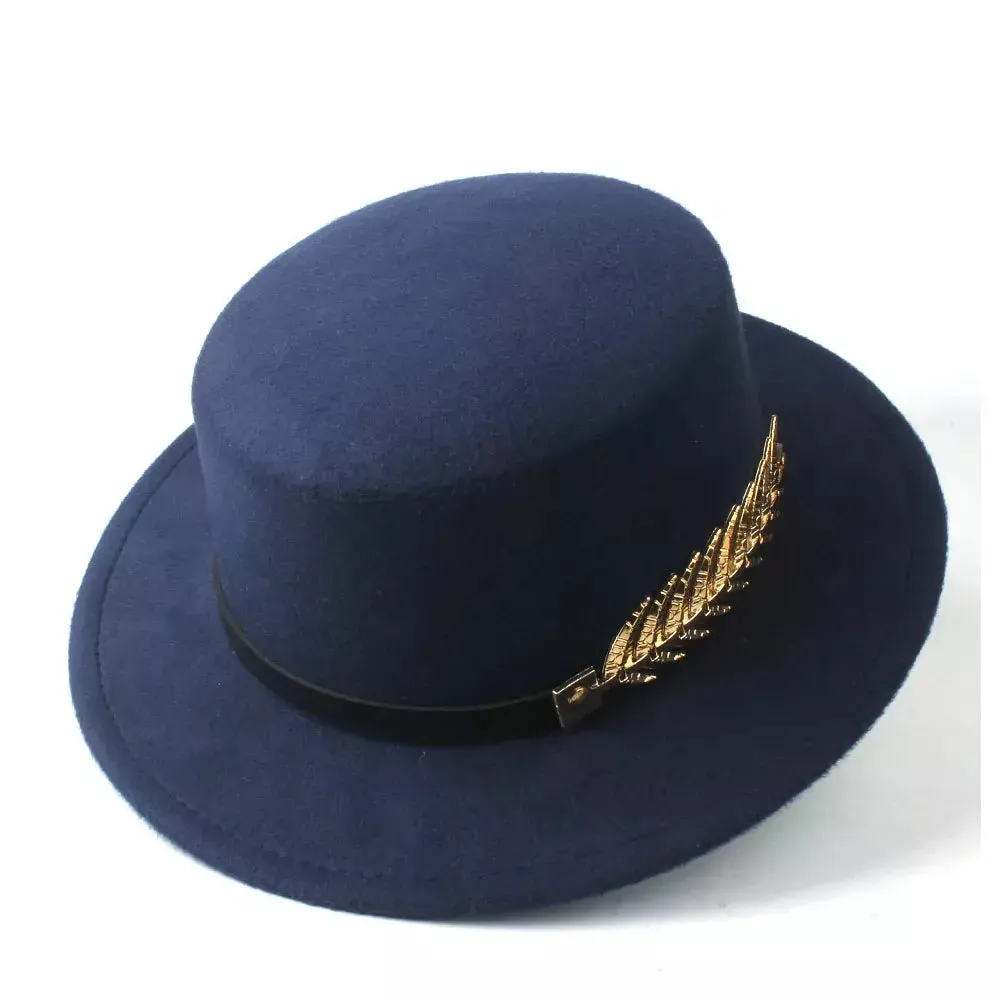 Golden Feather Classic Boater Hat sold by Ghelter