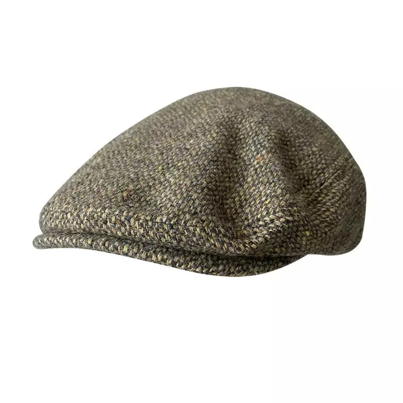 Ramsey Khaki Wool Flat Cap made by Ghelter