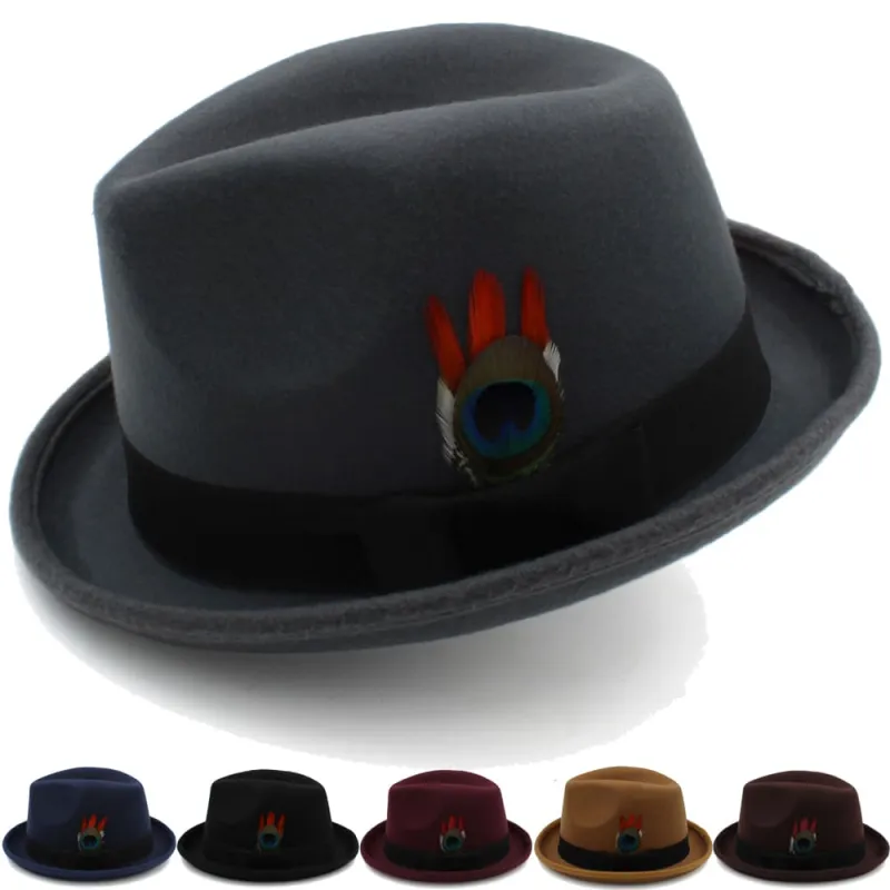 Carson Feather Wool Trilby Hat made by Ghelter