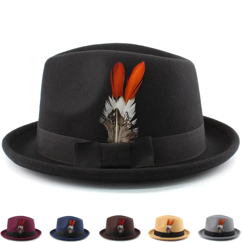 Wesley Feathers Wool Trilby Hat made by Ghelter