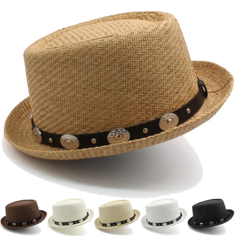 Orleans Summer Straw Porkpie Hat made by Ghelter