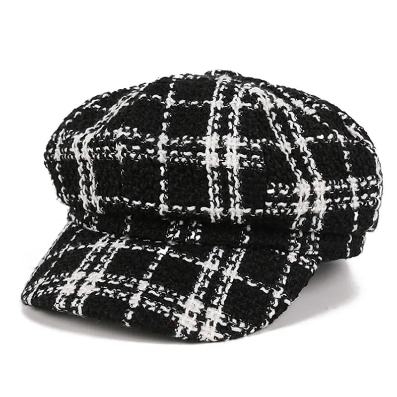 Kirby Women Plaid Cotton Newsboy Cap made by Ghelter