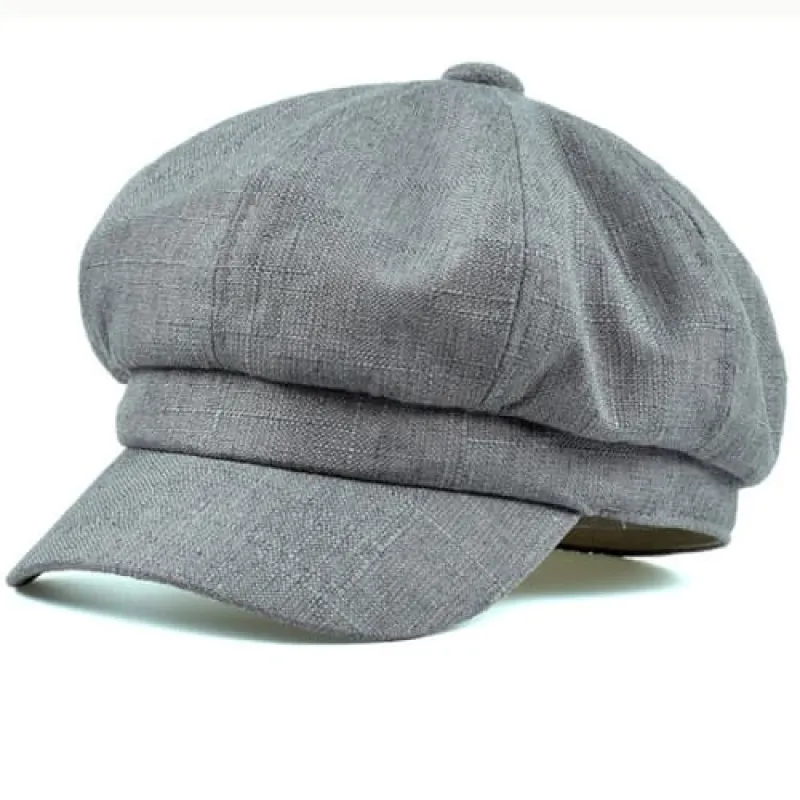 Genova Plain Linen Newsboy Cap made by Ghelter