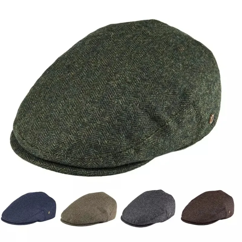 Birmingham Herringbone Wool Flat Cap made by Ghelter