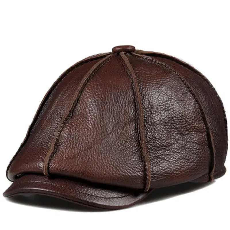 Hampton Genuine Leather Newsboy Cap made by Ghelter