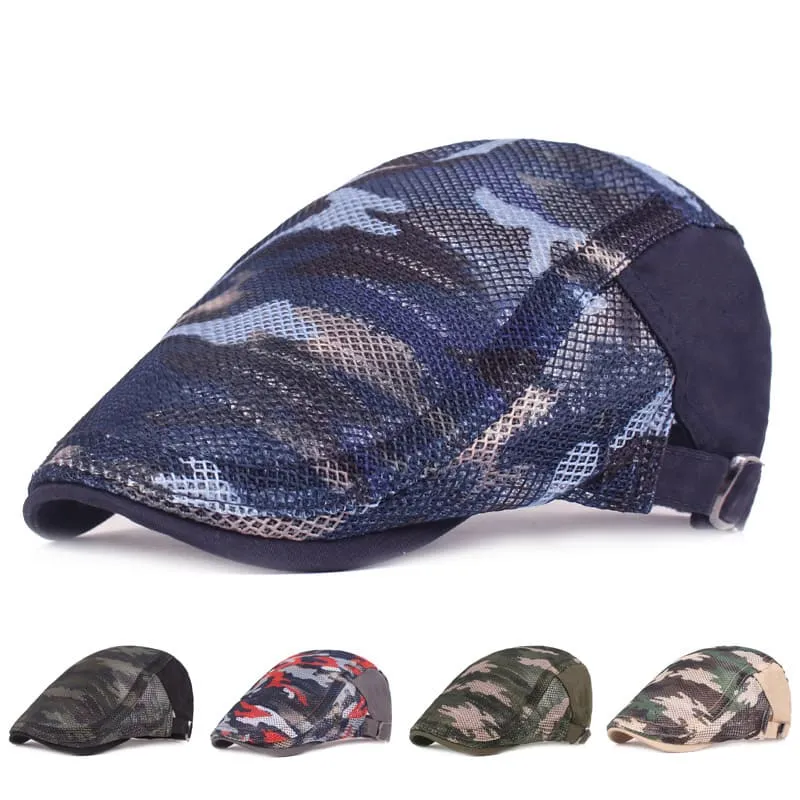 Camouflage Mesh Flat Cap made by Ghelter