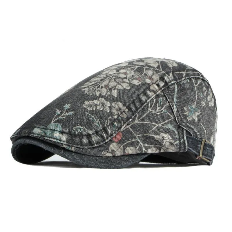 Butchart Flowers Cotton Flat Cap made by Ghelter