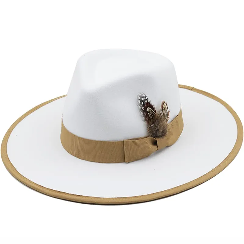 Rimini Feather White Fedora Hat made by Ghelter