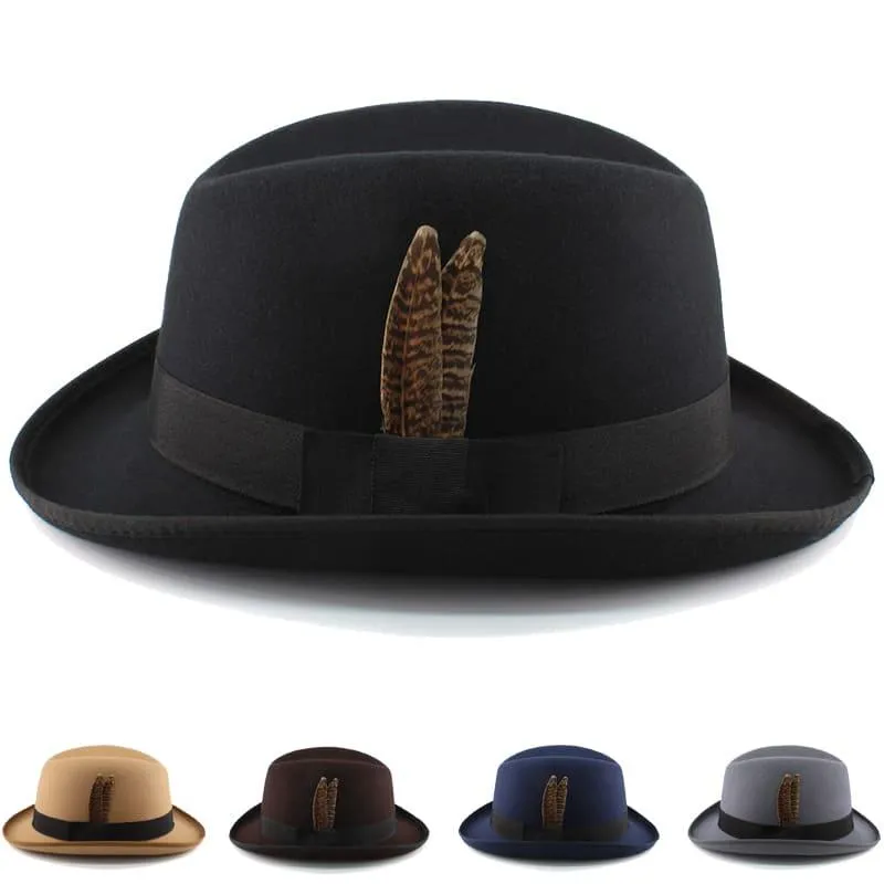 Dryden Feather Wool Homburg Hat sold by Ghelter