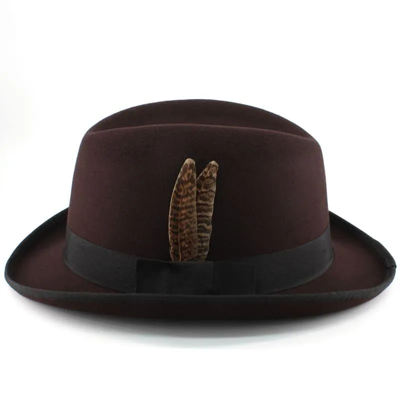 Dryden Feather Wool Homburg Hat sold by Ghelter product image thumbnail 4