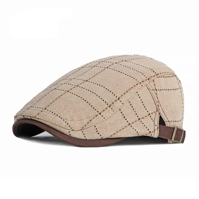 Holland Striped Cotton Flat Cap made by Ghelter