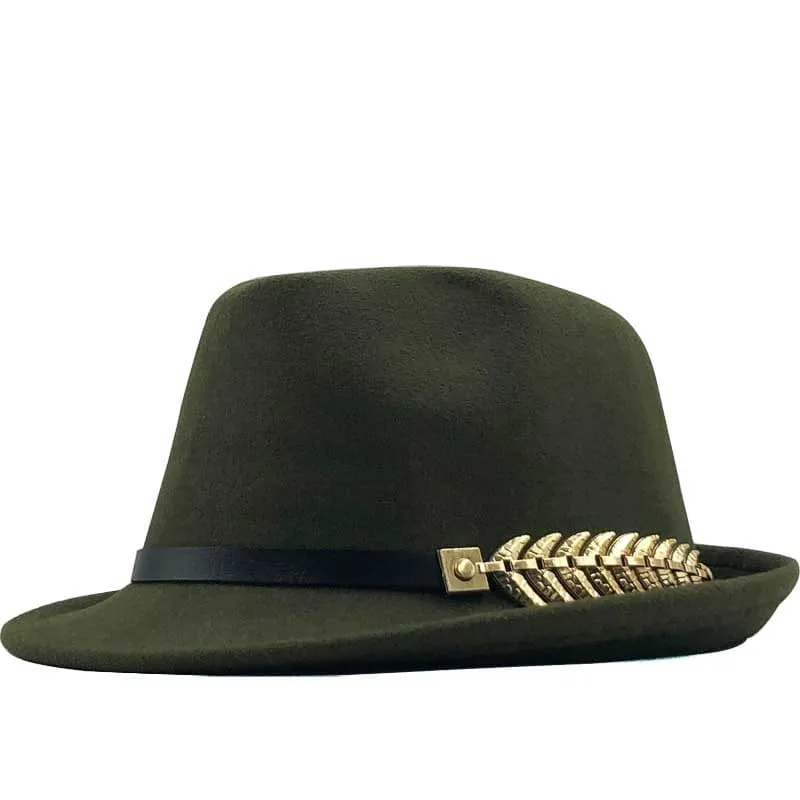Rostock Metal Feather Trilby Hat made by Ghelter