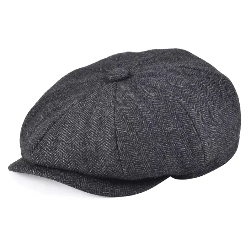 Oxford Herringbone Wool Newsboy Cap made by Ghelter