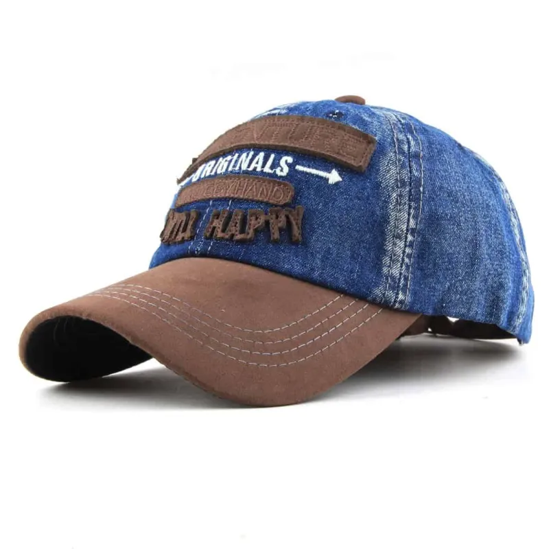 Brandon Embroidery Denim Baseball Cap made by Ghelter